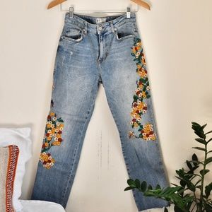 Free People Embroidered Jeans